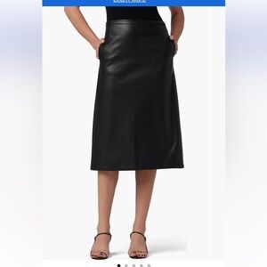 Joe's Faux Leather‎ Black Midi Skirt Large NWT